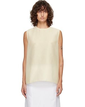 LE17SEPTEMBRE Off- Boucle Back Button Sleeveless Top - White
