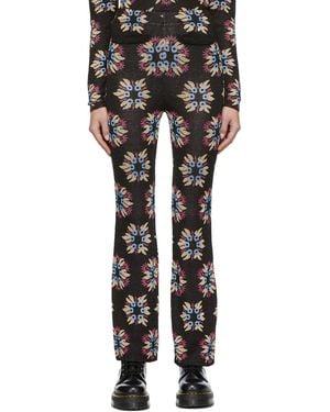 Rabanne Ssense Exclusive Jacquard Knit Capsule Flare Trousers - Black