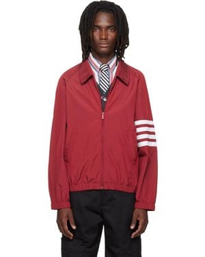 Thom Browne Ripstop Raglan Coach Jacket - Red