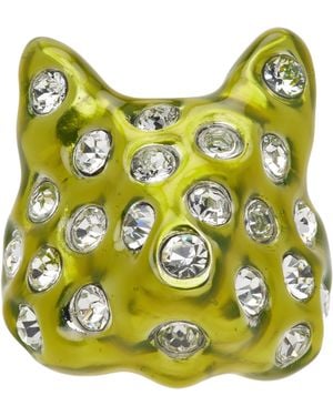 Collina Strada Khaki Puffy Bunny Ring - Green