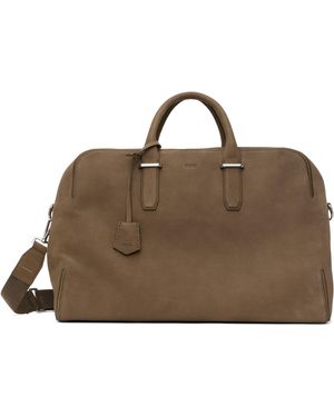 BOSS Sac De Sport Brun En Cuir Grainé - Noir