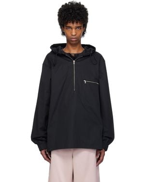 【関税込み】Dries Van Noten ブラック コットンツイル フーディ メンズ Dries Van Noten パーカー | オンラインセールは最大52