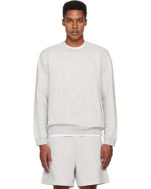 Skims Fleece Lounge Classic Crewneck Sweatshirt - White