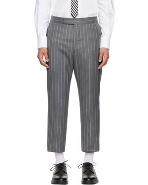 Thom Browne Chalk Stripe Pants - Grey