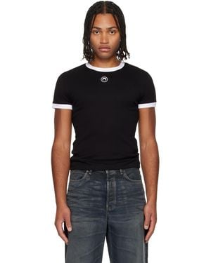 Marine Serre Moon Logo Bicolour Jersey Baby Fit T-Shirt - Black