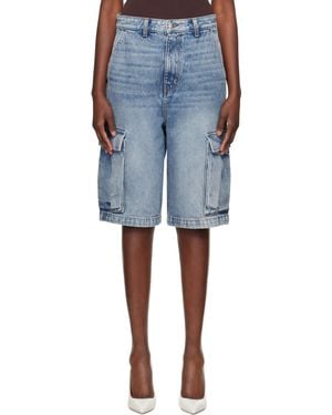 Rhude Baggy Denim Cargo Shorts - Blue