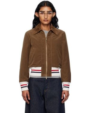Thom Browne Wale Corduroy Cropped Down Flight Jacket - Multicolour