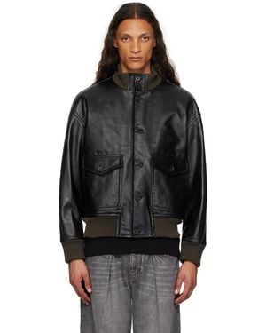 AFTER PRAY A-1 Leather Jacket - Black