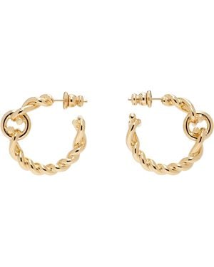 Ferragamo Twisted Chain Gancini Hoop Earrings - Metallic