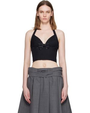 ShuShu/Tong Halter Bow Tie Cami Top - Black