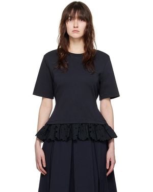 Erdem ネイビー レイヤード Tシャツ - ブラック