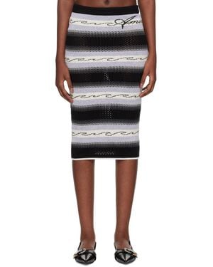 Amiri Wave Baja Stripe Midi Skirt - Black