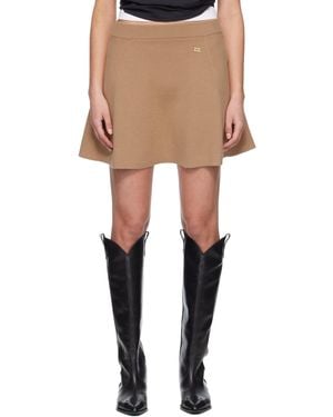 Ganni Tan Cashmere Wool Miniskirt - Natural