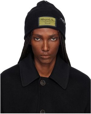 MM6 by Maison Margiela Access Labels Story Beanie - Black