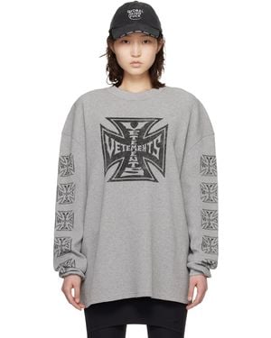 Vetements Biker Cross Waffle Longsleeve T-Shirt - Gray
