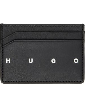 HUGO Leather Card Holder - Black