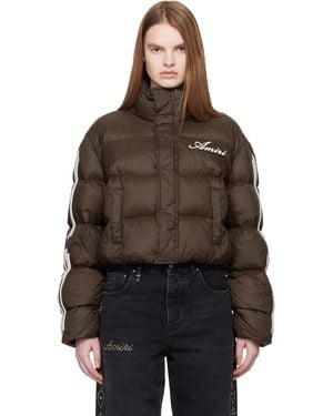 Amiri Bones Cropped Down Jacket - Brown