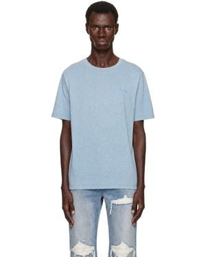 Amiri Bleach Bandana Patch T-Shirt - Blue