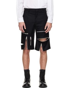 Comme des Garçons Wool Nylon Flannel Shorts - Black