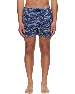 Paul Smith Maillot De Bain Bleu À Motif De Vagues