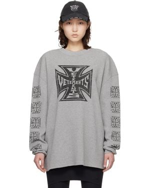 Vetements Biker Cross Waffle Longsleeve T-Shirt - Gray