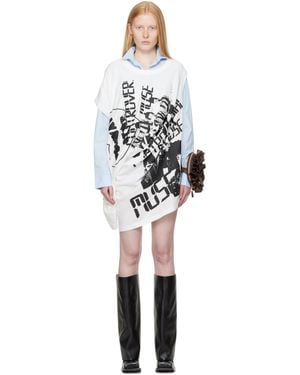 VAQUERA Robe T-Shirt Longue 'Runway Star' Blanche - Noir