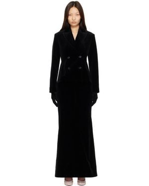Alaïa Cotton Velvet Double Breasted Jacket - Black