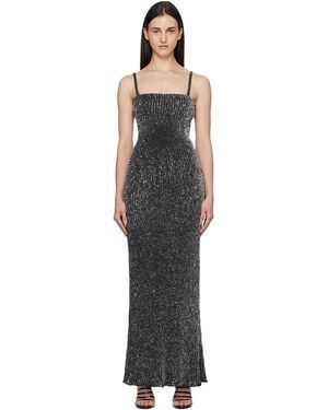 Alaïa Sequin Knit Maxi Dress - Black