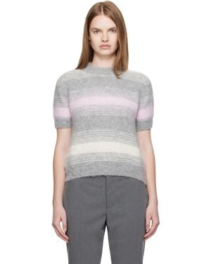 KENZO Pull Gris À Rayures Speed