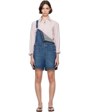 Levi's Salopette Utilitaire Courte Bleue En Denim - Noir