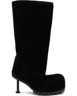 Balenciaga Alaska Fur 90Mm High Boots - Black