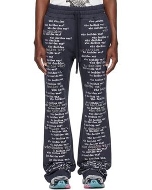 Who Decides War ネイビー 'Wdw' Scripture スウェットパンツ - ブルー