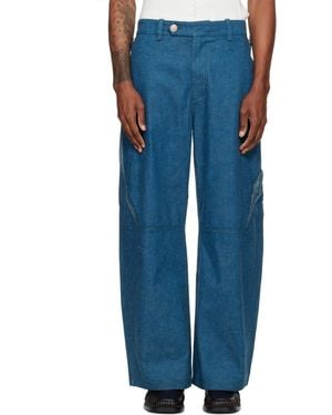NULLUS Low Poly Shift Jeans - Blue