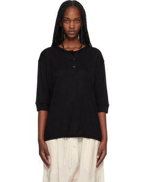 Studio Nicholson Lorem Jersey Henley - Black