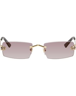 Cartier 'Panthère De Rectangular Sunglasses - Black
