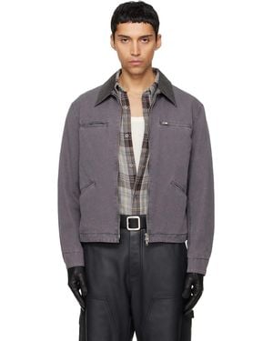 Tonywack Garment Washed Zip Work Jacket - Blue