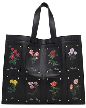 Ernest W. Baker Patched Rose Shopper Tote - Black
