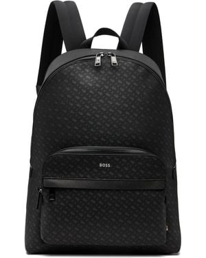BOSS Monogram Foil Emed Logo Backpack - Black