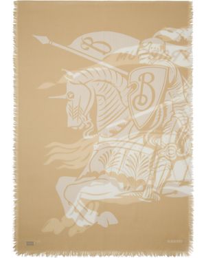 Burberry ベージュ Ekd ウール ストール - ナチュラル