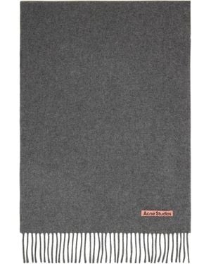 Acne Studios Fringed Wool Scarf - Gray