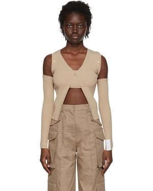 ROKH Viscose Cardigantank Top Set - Natural