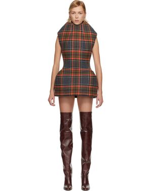 Duran Lantink Sculptured Tartan Minidress - Black