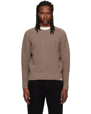 Merz B. Schwanen Pull Blade02 En Tricot Gaufré - Marron
