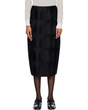 Rohe Plissé Satin Midi Skirt - Black