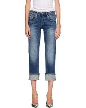 R13 Cuffed Boy Straight Jeans - Blue