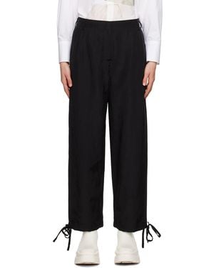 MSGM Elasticated-Ankles Wide-Leg Trousers - Black