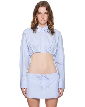 Alexander Wang Cropped Drawstring Shirt - Blue