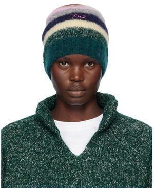 ERL Striped Alpaca Mohair Beanie - Green