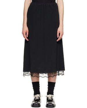 Simone Rocha Lace Trim Negligee Midi Skirt - Black