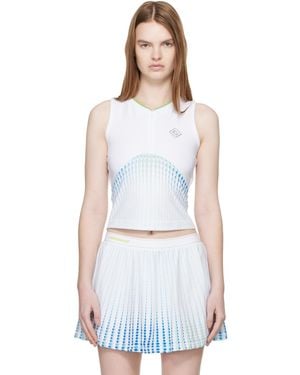 CASABLANCA Tennis Printed Racer Top - White